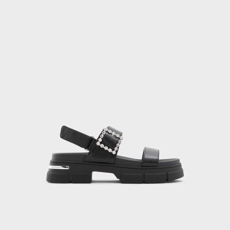 Aldo Corinne Flache Sandalen Damen Schwarz | DMOSF-7045