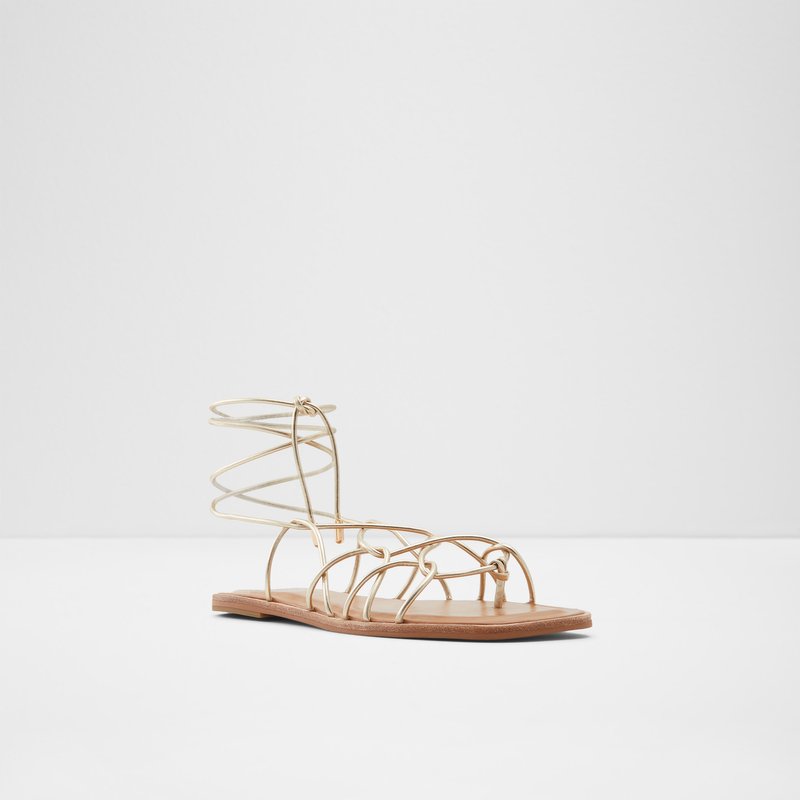 Aldo Posey Flache Sandalen Damen Champagne | IMJSF-9412