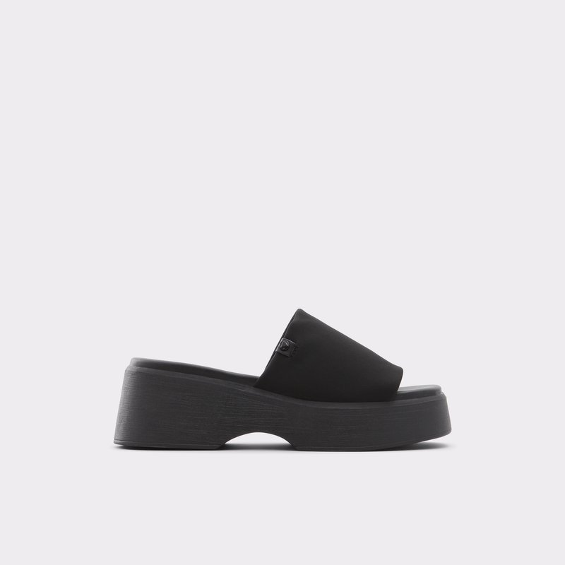 Aldo Yassu Plateau Sandalen Damen Schwarz | UYMRO-9506