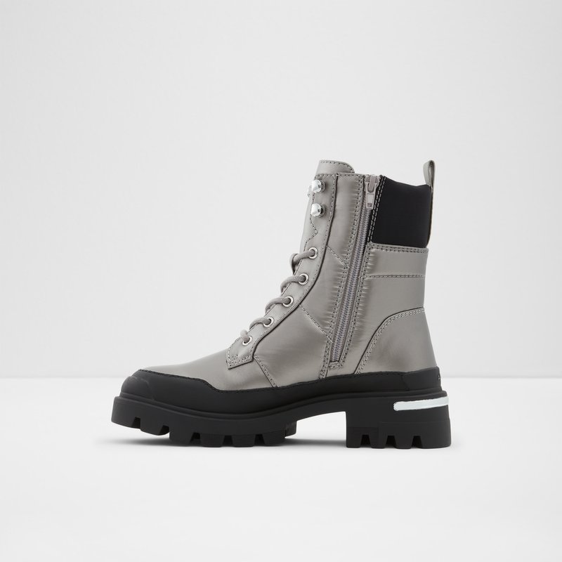 Aldo Yuclya Kampfstiefel Damen Silber | UNSYB-3968